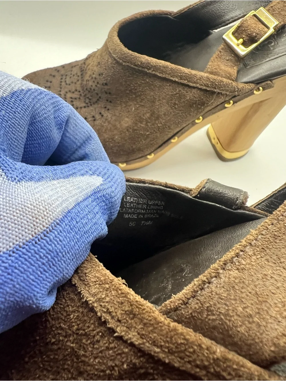 Tory Burch Brown Suede Brayden Slingback Clogs